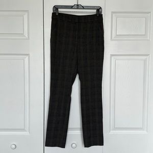 Zara Brown Plaid Slim Leg Trousers